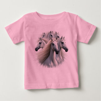 6 white horses baby T-Shirt