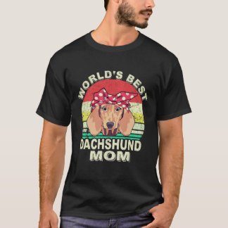 6 World's Best Dachshund Dad Vintage T-Shirt