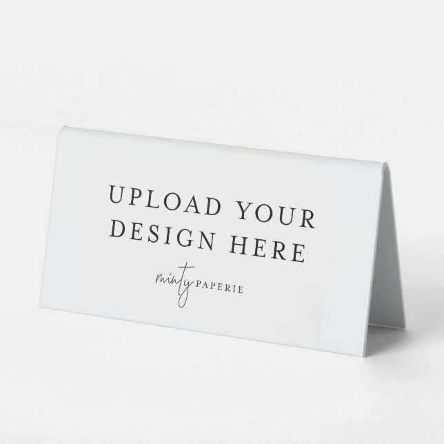 6" x 3" Small Plastic Table Tent Sign (Front)