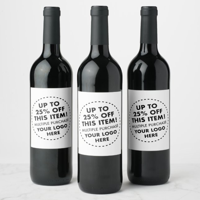 6 x Custom Wine Labels 25% OFF Bulk Buy Discount (Bottles)