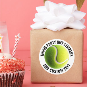 6 x Tennis Ball with Custom Personalised Text 3" Classic Round Sticker
