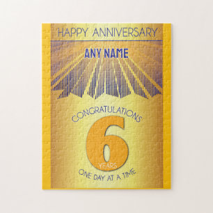 6 Year AA 12 Step Anniversary Personalised Jigsaw Puzzle