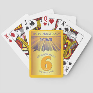 6 Year   Golden Ray 12 Step CUSTOM NAME Playing Cards