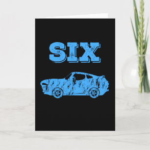 6 Year Old 6th Birthday Boy Muscle Car Card