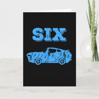 6 Year Old 6th Birthday Boy Muscle Car Card