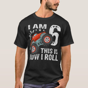 6 Year Old 6th Birthday Boys Monster Truck Car T-Shirt