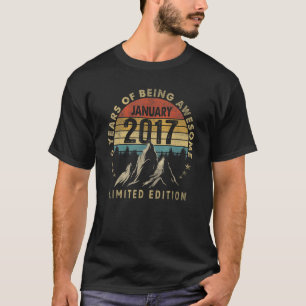 6 Year Old Awesome Since January 2017 6th Birthday T-Shirt