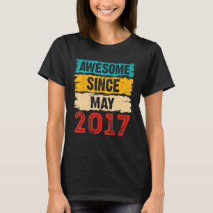 6 Year Old Awesome Since May 2017 6th Birthday T-Shirt