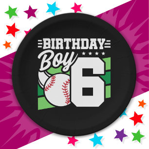 6 Year Old Baseball Party Theme 6th Birthday Boy Paper Plate