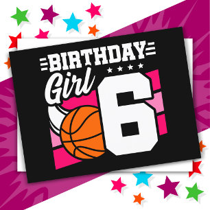 6 Year Old Basketball Party 6th Birthday Girl Postcard