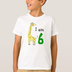 6 year old birthday boy/girl gift (cute giraffe) T-Shirt