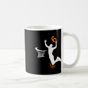 6 Year Old Bysketbyll Dunk 6th Birthday Party Boys Coffee Mug