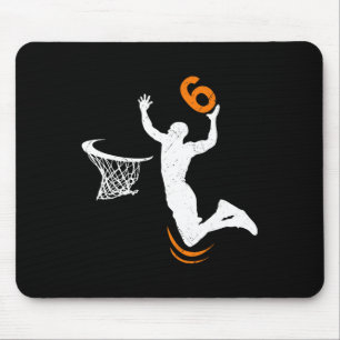 6 Year Old Bysketbyll Dunk 6th Birthday Party Boys Mouse Pad