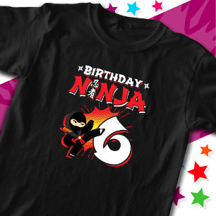 6 Year Old Comic Book Style Ninja 6th Birthday T-Shirt