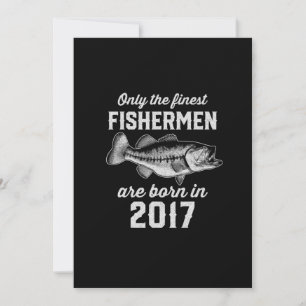 6 Year Old Fisherman Fishing 2017 6th Birthday Invitation