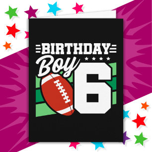 6 Year Old Football Party Theme 6th Birthday Boy Card