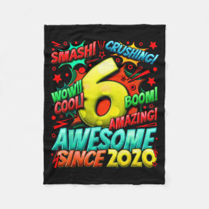6 Year Old For Boys 6th Birthday Boy 6 Year Old Bo Fleece Blanket
