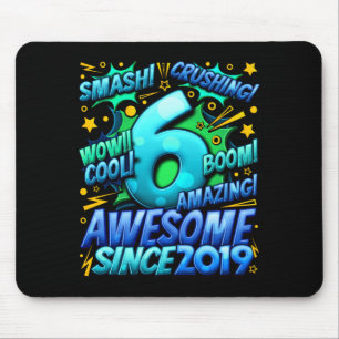 6 Year Old For Boys 6th Birthday Boy 6 Year Old Bo Mouse Pad