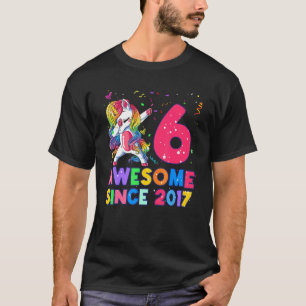 6 Year Old Gifts Dabbing Unicorn Rainbow 6th Birth T-Shirt