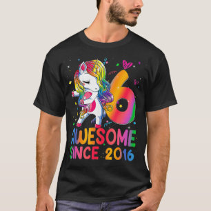6 Year Old Gifts Girls Teens Dabbing Unicorn 6th B T-Shirt