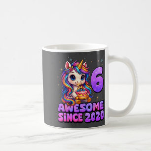 6 Year Old Girl Awesome Since 2020 Unicorn 6th Bir Coffee Mug