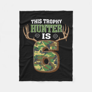 6 Year Old Hunting 6th Birthday Party Deer Hunter Fleece Blanket