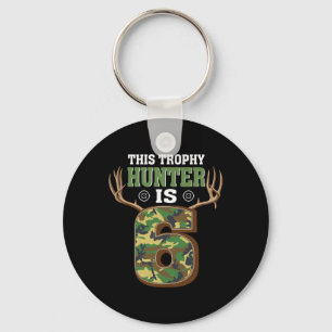 6 Year Old Hunting 6th Birthday Party Deer Hunter  Key Ring