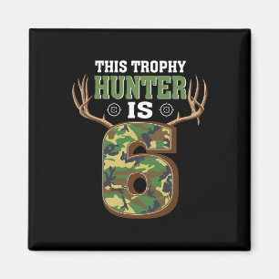 6 Year Old Hunting 6th Birthday Party Deer Hunter Magnet