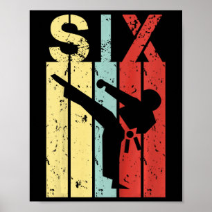 6 Year Old Karate Birthday Boy Girl 6th Birthday K Poster