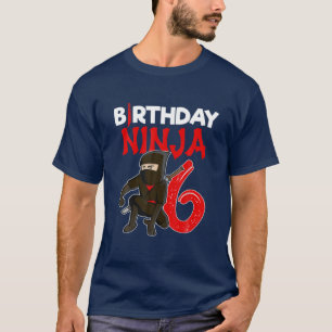 6 Year Old Kids Ninja Theme Birthday Party T-Shirt