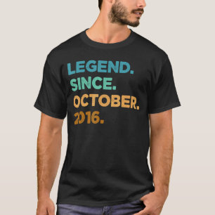 6 Year Old Legend Since October 2016 6th Birthday T-Shirt
