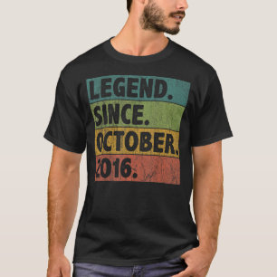 6 Year Old Legend Since October 2016 6th Birthday T-Shirt