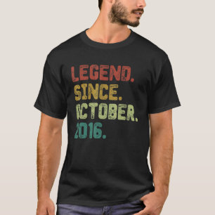 6 Year Old Legend Since October 2016 6th Birthday T-Shirt
