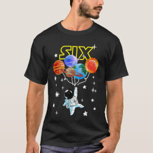 6 Year Old Outer Space Birthday Party 6th Birthday T-Shirt
