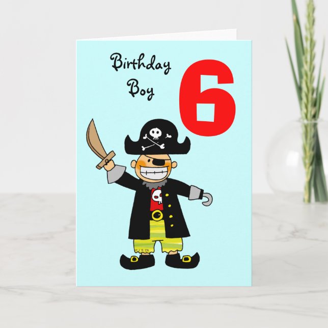 6 year old pirate boy card (Front)
