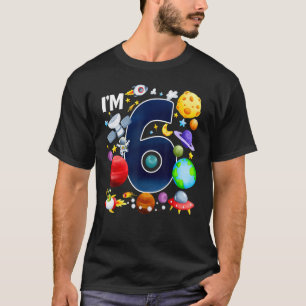 6 Year Old planets Astronaut Birthday Space 6th Bo T-Shirt