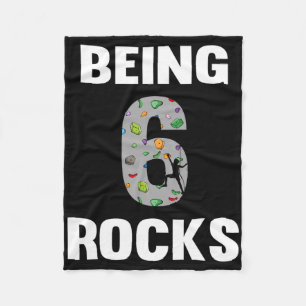 6 Year Old Rock Climber Birthday 6th Climber Being Fleece Blanket
