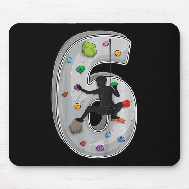 6 Year Old Rock Climbing 6th Birthday Adventures C Mouse Pad (Front)