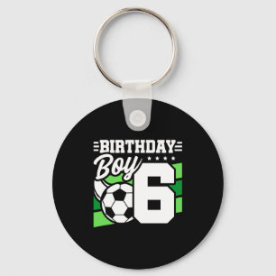 6 Year Old Soccer Football Party 6th Birthday Boy Key Ring