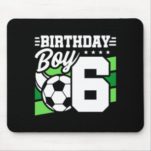 6 Year Old Soccer Football Party 6th Birthday Boy Mouse Pad