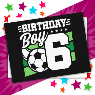 6 Year Old Soccer Football Party 6th Birthday Boy Postcard