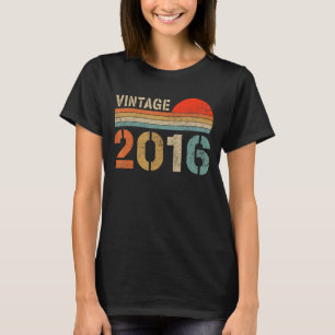 6 Year Old Vintage 2016 Made In 2016 6th Birthday T-Shirt