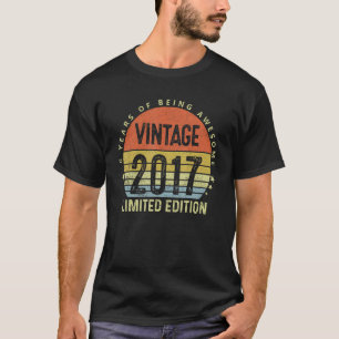 6 Year Old Vintage 2017 6th Birthday Boy 6 T-Shirt
