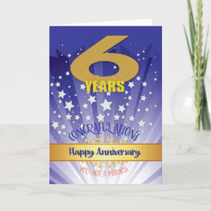 6 Year Recovery Anniversary Bold Numeral Card