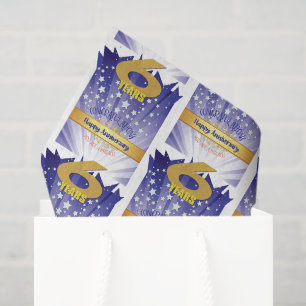 6 Year Sober Anniversary Bold Numeral Tissue Paper