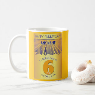 6 Year Sober Anniversary Golden Ray 12 Step Coffee Mug