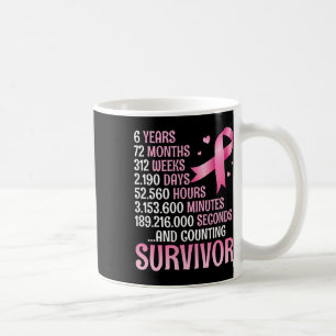 6 Years 72 Months Fighting Breast Cancer Counting Coffee Mug