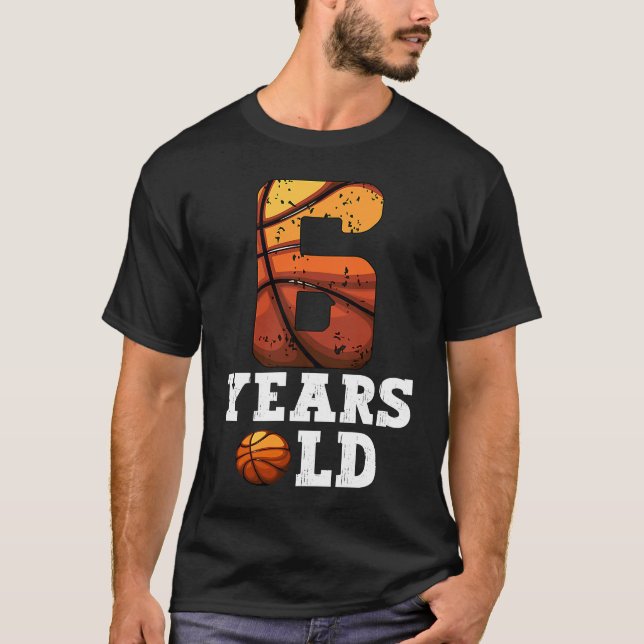 6 years baller basketball 6th birthday basketball  T-Shirt (Front)