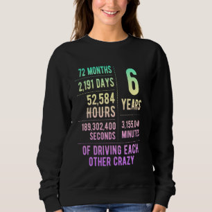 6 Years Married Funny 6th Wedding Anniversary Sweatshirt