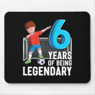 6 Years Of Being Legendary Cool Soccer Boy 6th Bir Mouse Pad